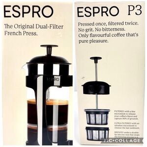 Espro-P3 French Press Double Micro Filter Coffee & Maker 18oz Black New in Box